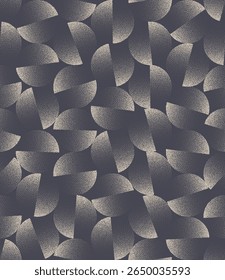 Dividir círculos padrão sem costura granulado texturizado ponto trabalho vetor fundo abstrato fresco. Ilustração de arte de meio-tom sem limites para impressão têxtil ou papel de embrulho. Abstração infinita para papel de parede