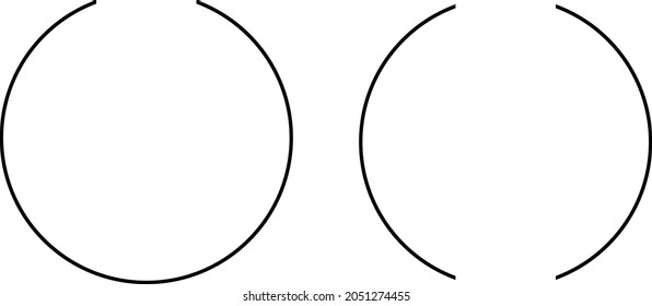 Split circles. Vector illustration with transparent background