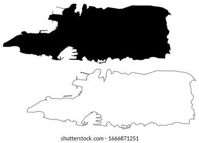 Split City (Republic of Croatia) map vector illustration, scribble sketch City of Grad Split map