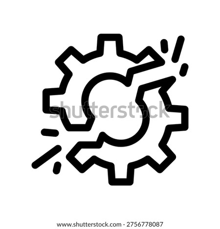 Split Cogwheel Icon Signifying Critical System Failure