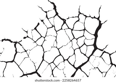 Separar, romper y agujero negro en la pared o en el suelo. Daños causados por desastres naturales, terremotos o sequías. Catástrofe después de la guerra.