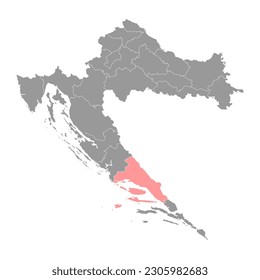 Split Dalmatia county map, subdivisions of Croatia. Vector illustration.