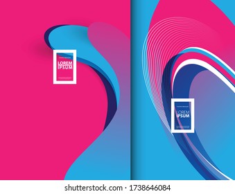 Split Design Cover. Abstract Shapes and Lines Colorful Gradient Modern Background. Minimalist Creative Design Concept