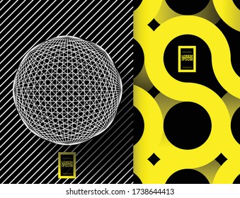 Split Design Cover. Circle and Lines Modern Background. Minimalist Creative Design Concept