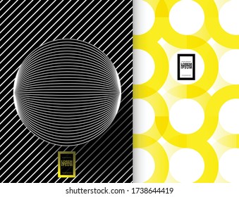 Split Design Cover. Circle and Lines Modern Background. Minimalist Creative Design Concept