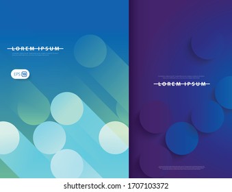 Split Design Cover. Circles and Colored Gradient Modern Background. Minimalist Creative Design Concept.