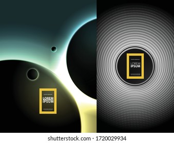 Split Design Cover. Circles and Colorful Gradient Modern Background. Minimalist Creative Design Concept