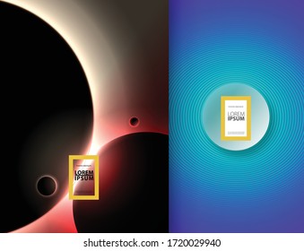 Split Design Cover. Circles and Colorful Gradient Modern Background. Minimalist Creative Design Concept
