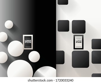 Tapa de diseño dividida. Fondo moderno de degradado de círculo y cuadrado redondeado. Concepto de diseño creativo mínimo