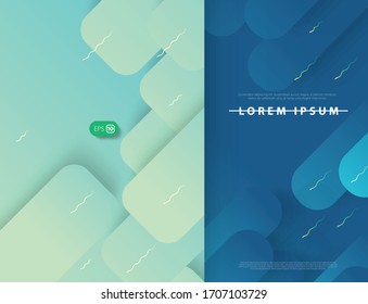 Split Design Cover. Rounded Rectangle and Colored Gradient Modern Background. Minimalist Creative Design Concept