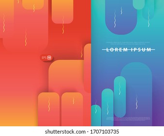 Split Design Cover. Rounded Rectangle and Colored Gradient Modern Background. Minimalist Creative Design Concept