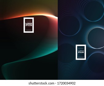 Tapa de diseño dividida. Líneas onduladas y formas redondeadas Fondo moderno degradado de color. Concepto de diseño creativo mínimo