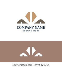 Split Diamond Logo, Unique Geometric Design for Fashion Brands