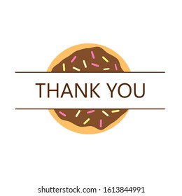 Split Donut thank you design. Clipart image isolated on white background