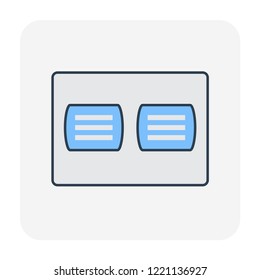 Split duct air conditioner icon, editable stroke.