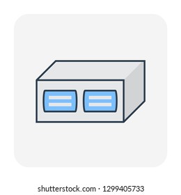 Split duct air conditioner icon, editable stroke.