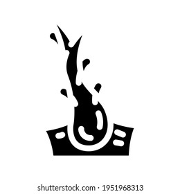 split ends hair glyph icon vector. split ends hair sign. isolated contour symbol black illustration