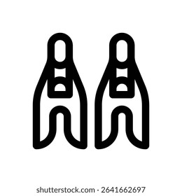 Split fins. Editable stroke vector icon.
