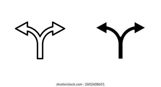 Split flat Icons in line outline and flat solid style on white background