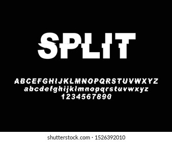 SPLIT font effect, isolated on black background