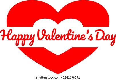 Split the heart with happy valentine's day text