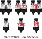 Split Hockey Ice Skates Monogram, Hockey Ice Skates, Ice Hockey, Winter Sports Cut Files