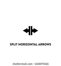 split horizontal arrows icon vector. split horizontal arrows sign on white background. split horizontal arrows icon for web and app