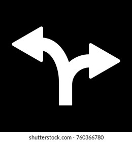 Split icon. Black background. Vector.