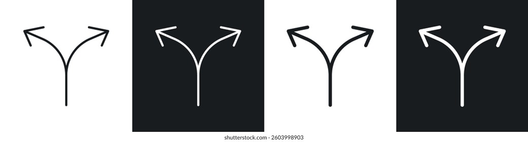 Split icon symbol collection on white background.