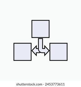 Split Icon. Traffic, Flow. Junction, Symbol of Change - Vector.