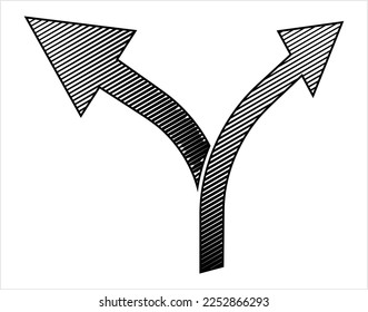 Split Icon, Split Vertical Arrow, Split Horizontal Arrow, Vector Art Illustration