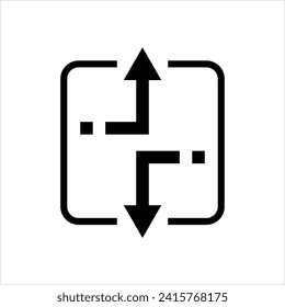 Split Icon, Split Vertical Arrow, Split Horizontal Arrow, Vector Art Illustration