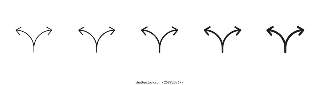 Split icons in black outline, solid and colored style