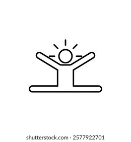 Split legs exercise icon Flat illustration sign