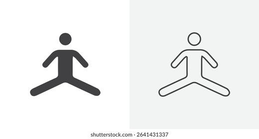 Split legs exercise icon Line graphics illustration