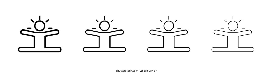 Split legs exercise icon Outline sign symbol set