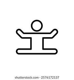 Split legs exercise icon vector outline logo sign