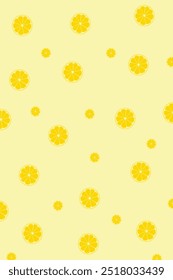 Split lemon filled wallpaper on a faded yellow background