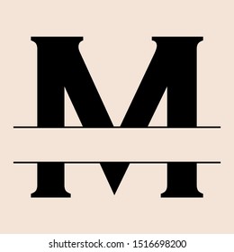 Split Letter Initials Monogram Logo Design for Letter M