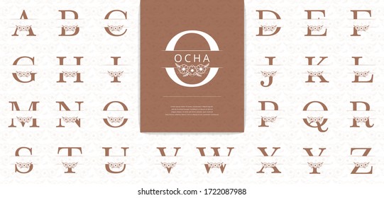 Split letters with flowers are suitable for women's names
