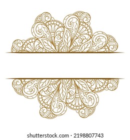 Split mandala monogram. Vector ethnic style template.