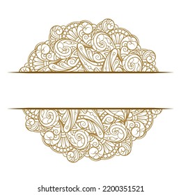 Split mandala monogram. Vector ethnic style template.