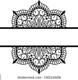 Split Mandala Monogram Vector Silhouette Stock Vector (Royalty Free ...