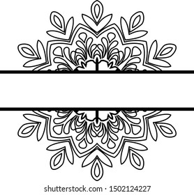 Split Mandala Monogram Vector Silhouette