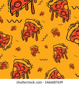 split melted pizza pattern - colorful