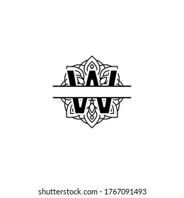 Split monogram mandala vector design template illustration