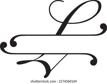 Split Monogram Ornate Letter L Vector Stock Vector (Royalty Free ...