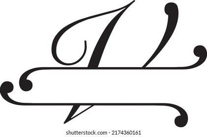 Split Monogram Ornate Letter V Vector Stock Vector (Royalty Free ...