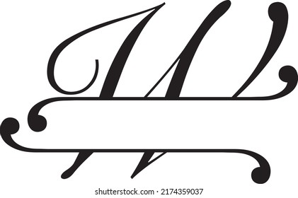 Split Monogram Ornate Letter W Vector Stock Vector (Royalty Free ...