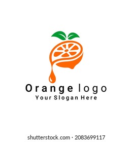 split orange logo vector, can be used for cafe logos, drink brands, farm